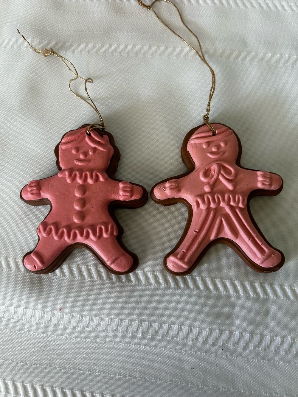 In Box Vintage Set of 2 Avon Gingerbread Joys Wax Christmas Ornaments Scented